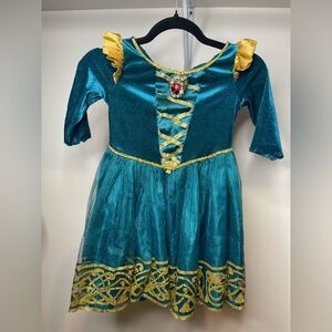 Disney Teal and Gold Kids Costume Dress